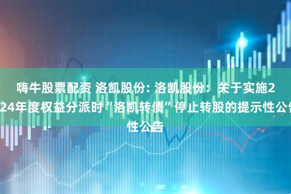 嗨牛股票配资 洛凯股份: 洛凯股份：关于实施2024年度权益分派时“洛凯转债”停止转股的提示性公告